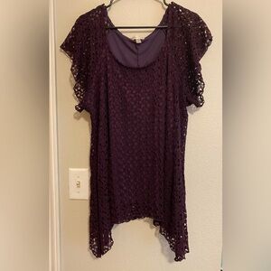 Dress Barn Elegant Purple Crochet Top
